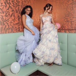 Mac‎ Duggal Embellished One Shoulder Asymmetrical Hem Gown 11265 Periwinkle